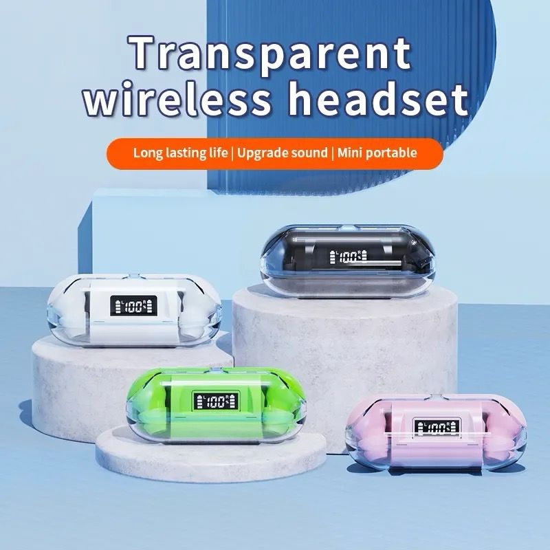 Auriculares Inalámbricos TM20 Transparentes Con Pantalla LED Bluetooth 5,3
